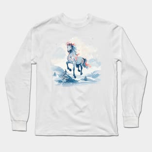 Horse in Winter Wonderland Long Sleeve T-Shirt